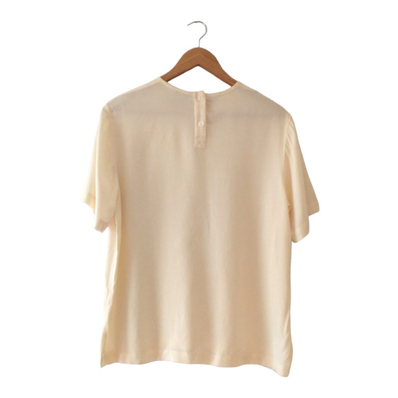 Vtg Liz Sport Cream Shell Top Small Career Workwear Office Ready Capsule Piece - Picture 6 of 8